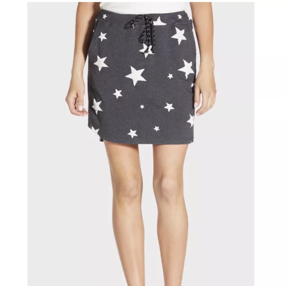Sundry Gray/Blue Star Skirt Sz 1 (small) ‎ MSRP $64 Drawstring Beach